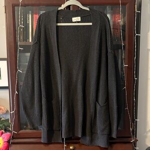 Women's universal thread Black Sweater Cardigan